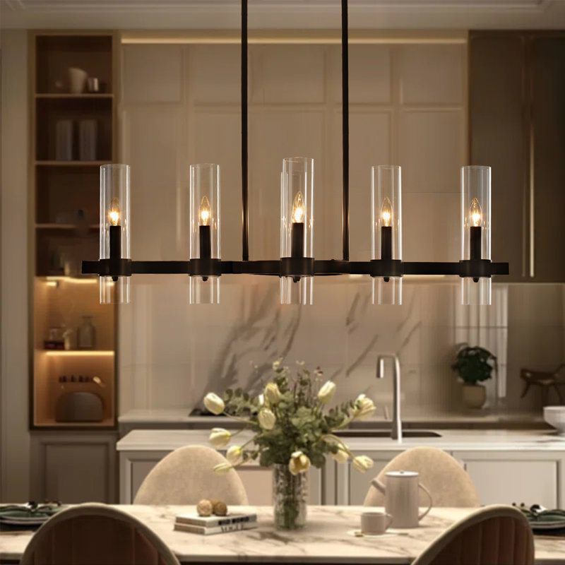 6-Light Kitchen Island Linear Chandelier