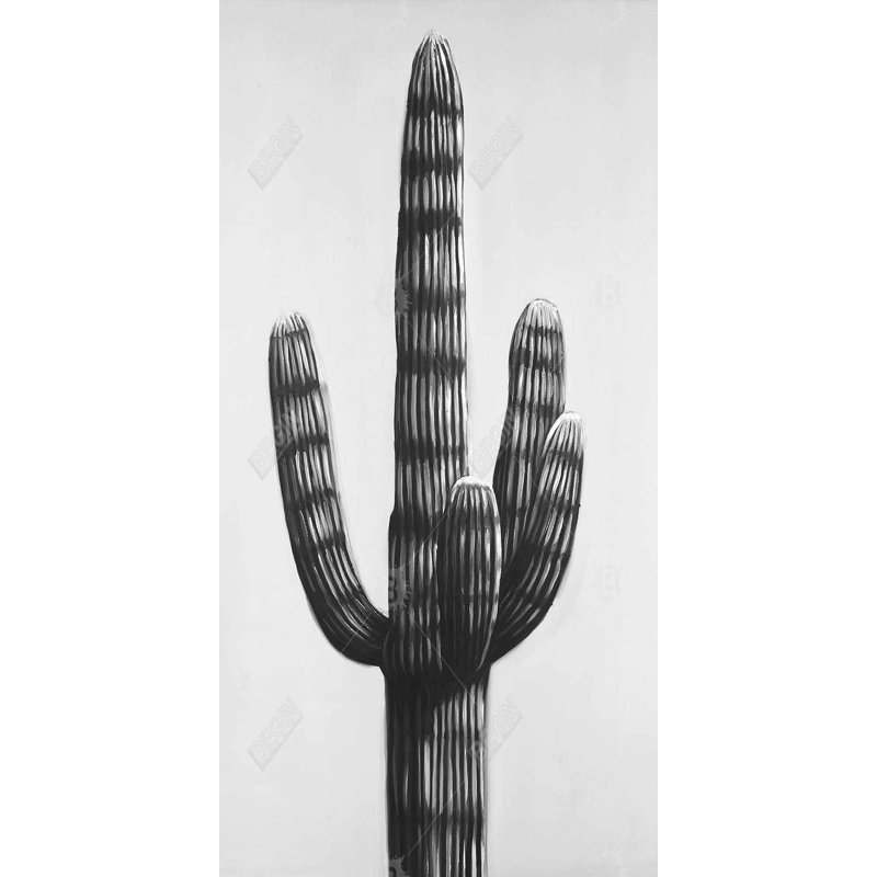 Grande toile de cactus | Décoration de salon élégante