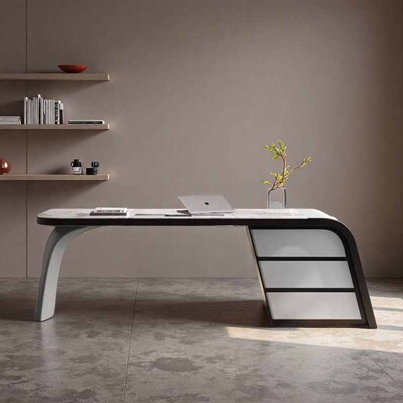 Bureau moderne en ardoise de luxe moderne, H 29,5 po x l 70,9 po x P 27,6 po