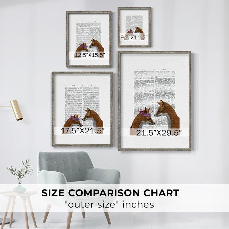 Fox Lovers Framed Print - Solid Wood