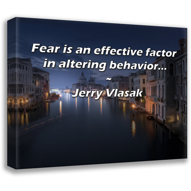 Trinx Gallery Wrapped Canvas By Jerry Vlasak: "Fear is an effective factor in altering behavi