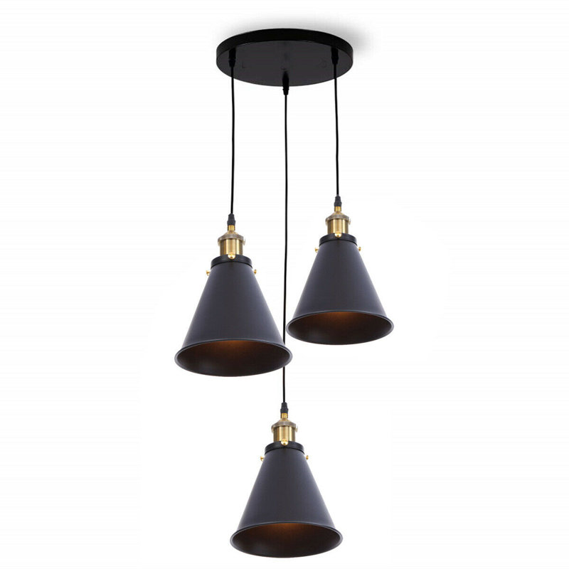 Inola 3 - Light Black Cluster Pendant