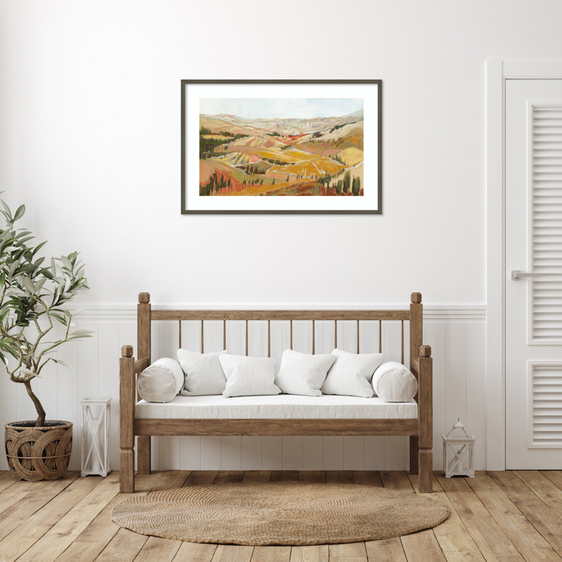«Rolling Hills Tuscany» par Jennifer Gardner, impression sur bois encadrée, H 28 po x l 41 po