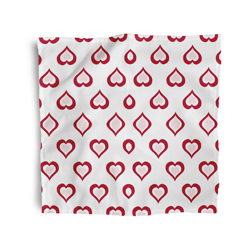 Mordenhill Polyester Geometric Square Napkin, Red