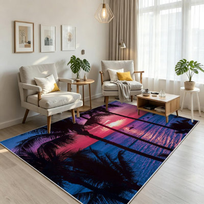Tapis transparent palmier transparent Hawaii Beach