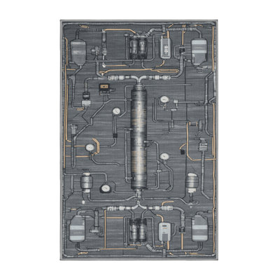 Tapis gris lavable à la machine