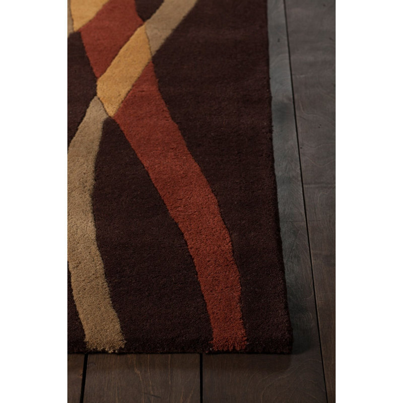 Handmade Red Wool Tufted Rectangular 5' x 7' Rug