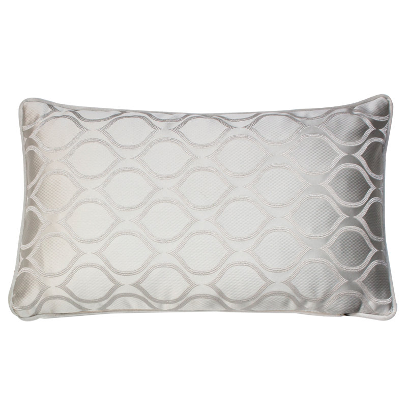 Coelia Geometric Rectangular Lumbar Cushion, Sterling, Polyester/Polyfill