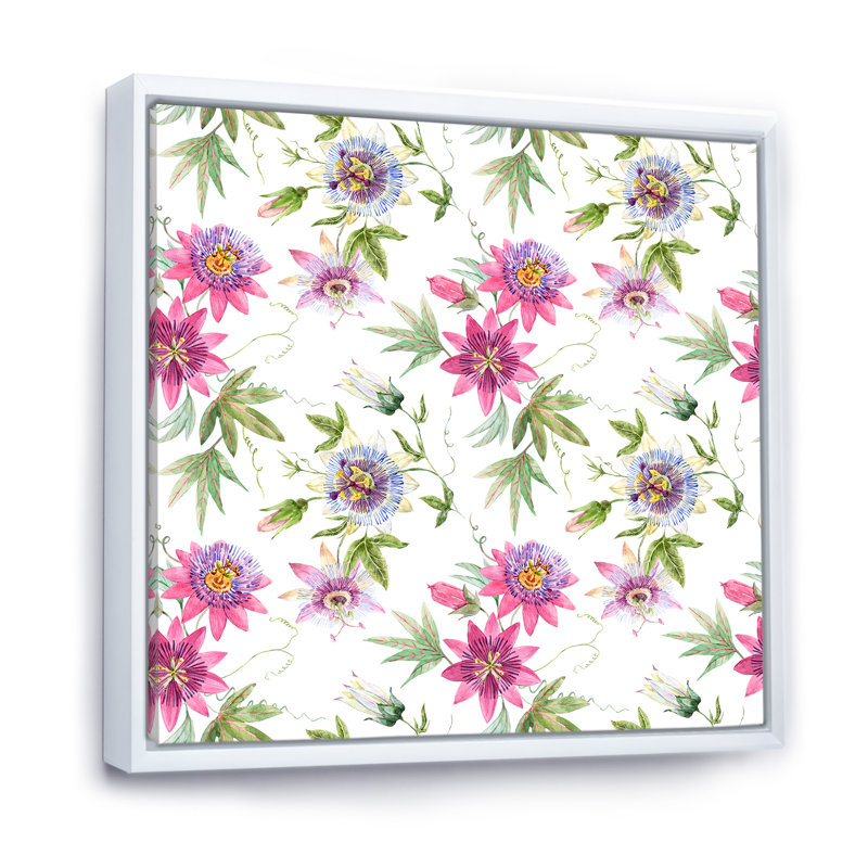 Fleurs de rose passion - reproduction sur toile, Toile blanche encadrée, H 36 po x l 36 po x P 1 po