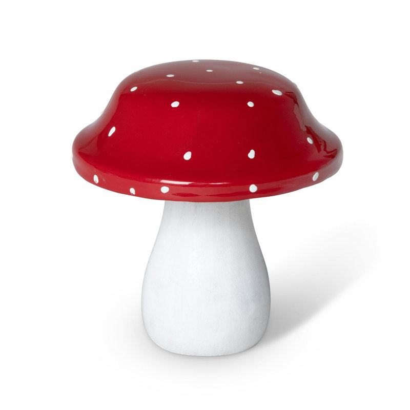Red Polka Dot Wooden Mushroom, Large