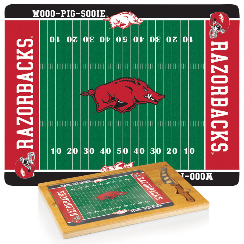 Plateau pour le fromage à couper icône de football ncaa, Razorbacks de l'Université de l'Arkansas