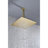 High Shower Head Bathroom - Brushed Gold Stainless Steel 12x12 In Water Saving With Self-cleaning Technology For Rain Feature Token-118034684