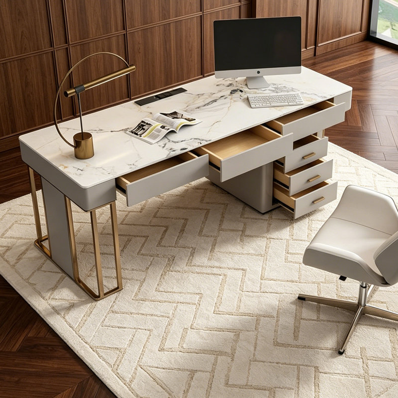 Bureau d'étude de luxe de style italien, 29.53" H x 70.87" W x 27.56" D