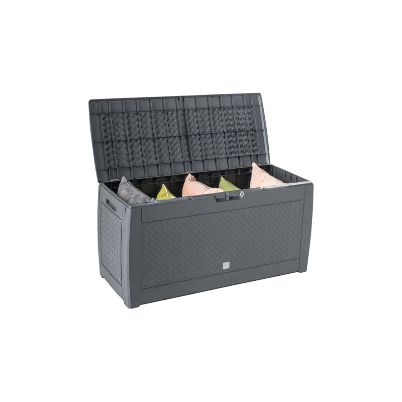 Alfresco Home 47'' W 82 Gallons Water Resistant Resin Lockable Deck Box with Wheels in Gray