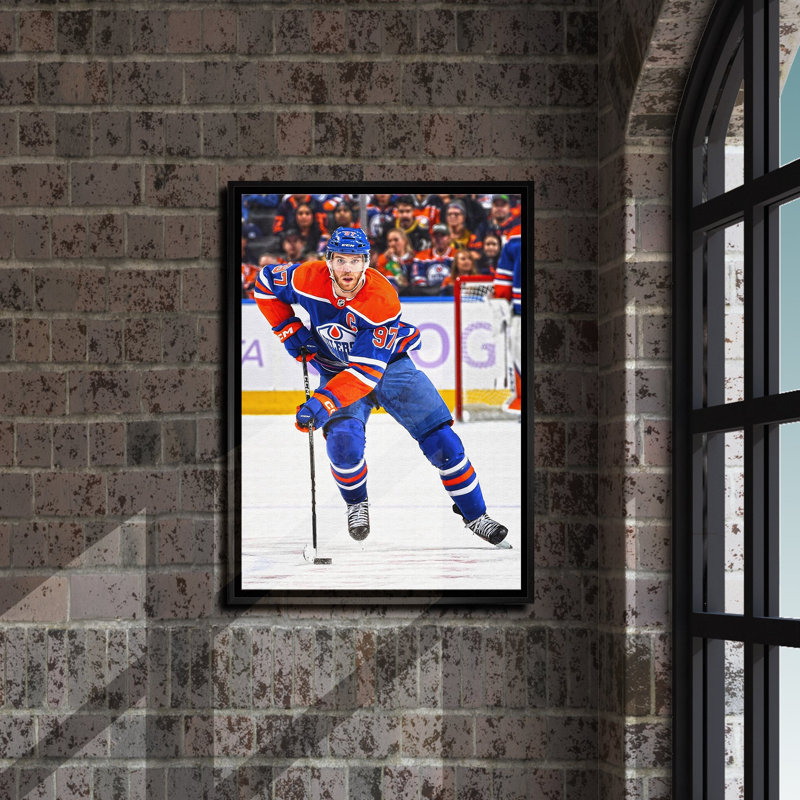 Connor mcdavid encadré 20 x 29 toile huileurs action-v