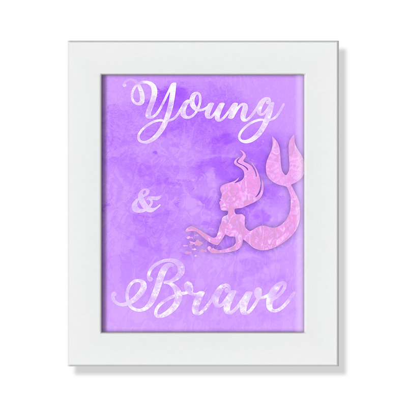 Adhésif décoratif Brave Mermaids, H 10 po x l 8 po x P 0,6 po, Encadré plat blanc