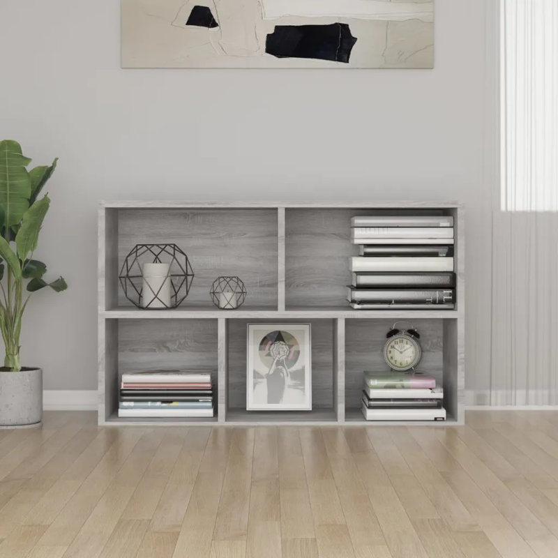 Haydon 203.2cm H x 127cm W Bookcase, Light Grey