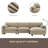 108" Modular Sectional Sofa, L-Shape With 31.5" Extra-Wide Seat Cushion, USB And Type-C Charger, Phone Holder And 2 Side Storage Pockets, Free Movement Ottoman, Striped Chenille-1446778232