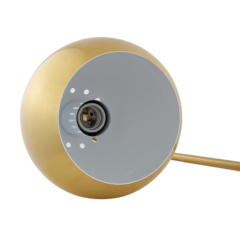 Lampe de bureau en métal Grith, Brun, Blanc