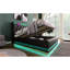 Grand lit tapissier grand format: 360 DEL, rangement hydraulique, Type-c, noir Pu Advance Led, Splendor