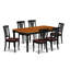 Ensemble de table et de chaises de cuisine 7 pièces comprenant une table de salle à manger rectangulaire en forme de papillon et 6 chaises rembourrées en similicuir de 42 po x 78 po, noir et cerise-1614634850-1700672808-1705280006