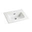 Modern Glossy White Ceramic Basin Sink For Bathroom - Seamless Integration, Material With Integrated Ceramic, Enhances Ambiance