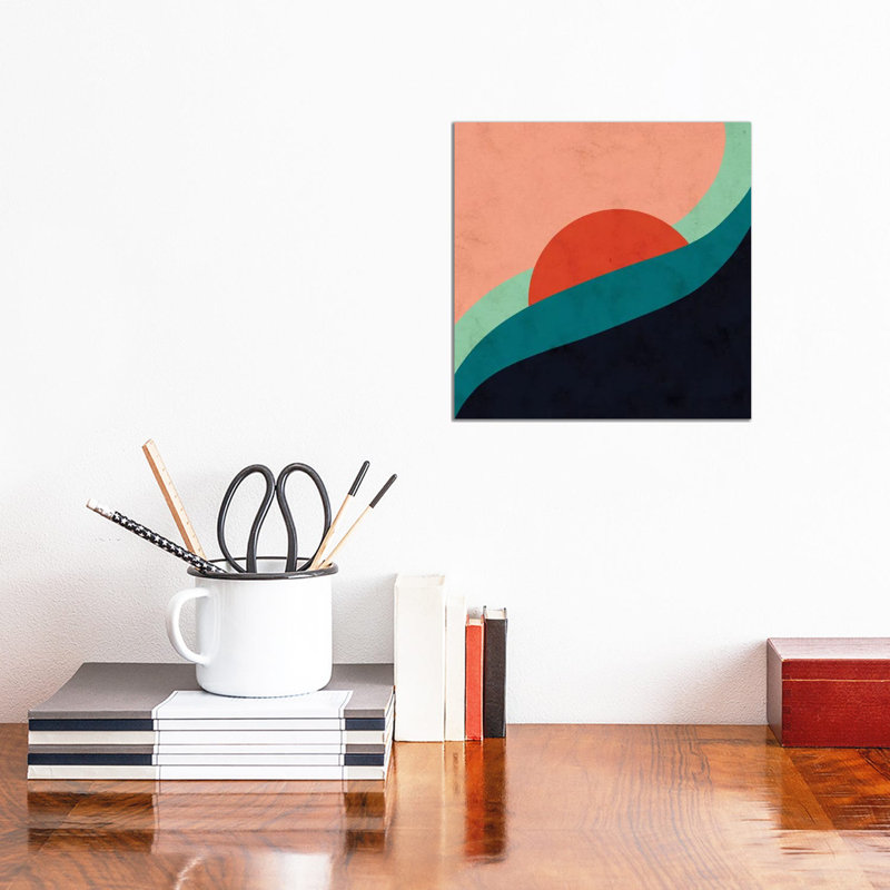 Horizon par Reyna Noriega-impression, H 12 po x l 12 po x P 1,5 po, Toile tendue, Pas de tapis