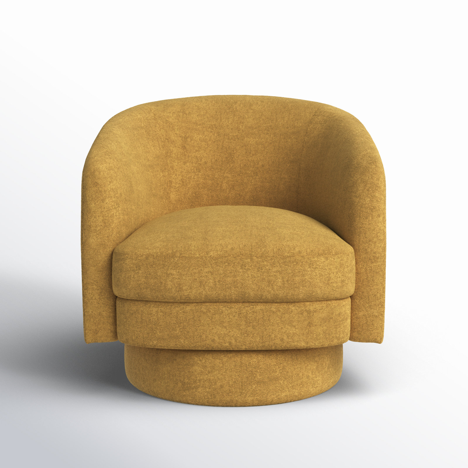Genoa Upholstered Swivel Barrel Chair, Mustard Gas