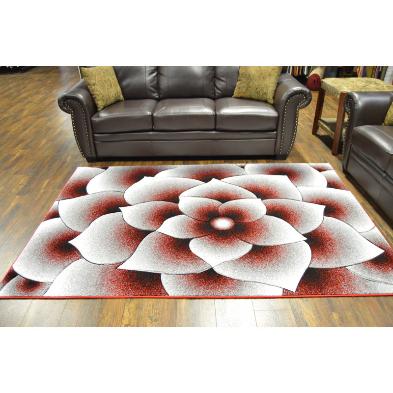 Tapis rouge / gris Stinson