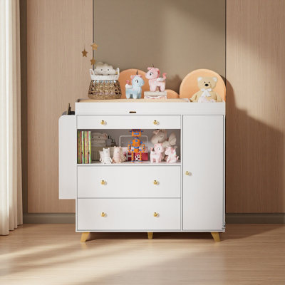 Commode à langer avec plateau large, 3Drawers