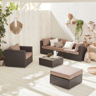 Hicham 5-Seater Rattan Garden Sofa Set