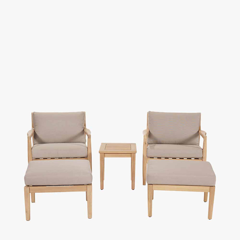 Malta Solid Wood 2 - Person Seating Group with Cushions