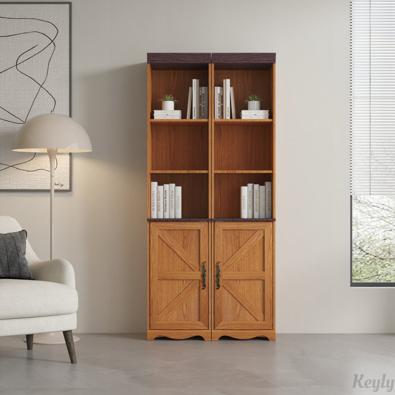Armoire cubique autoportante de 70,86 pouces de hauteur avec 5 tablettes, Dark Oak
