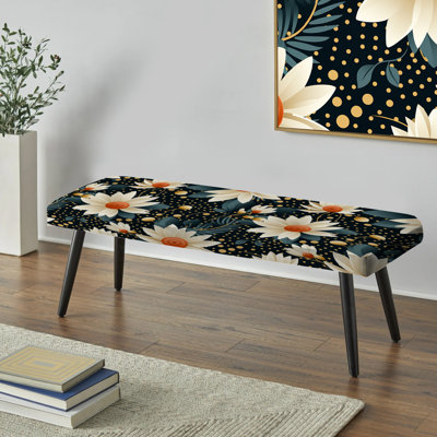 Victorian Elegance Motif à pois - Banc rembourré à pois noir