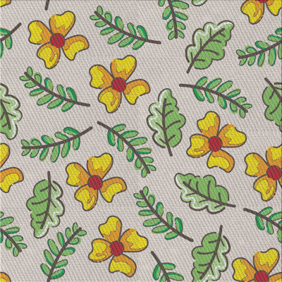 Tapis beige/jaune/vert à motif