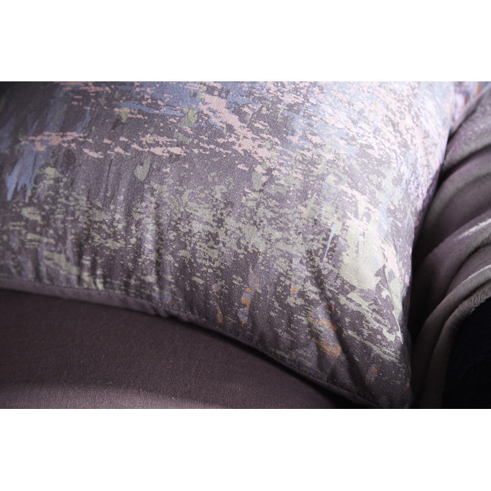 Charcoal Polyester Square Embroidered Throw Pillow Set