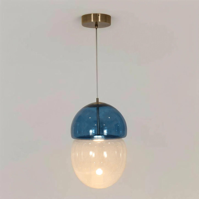 Suspension en verre Tierra, Bleu