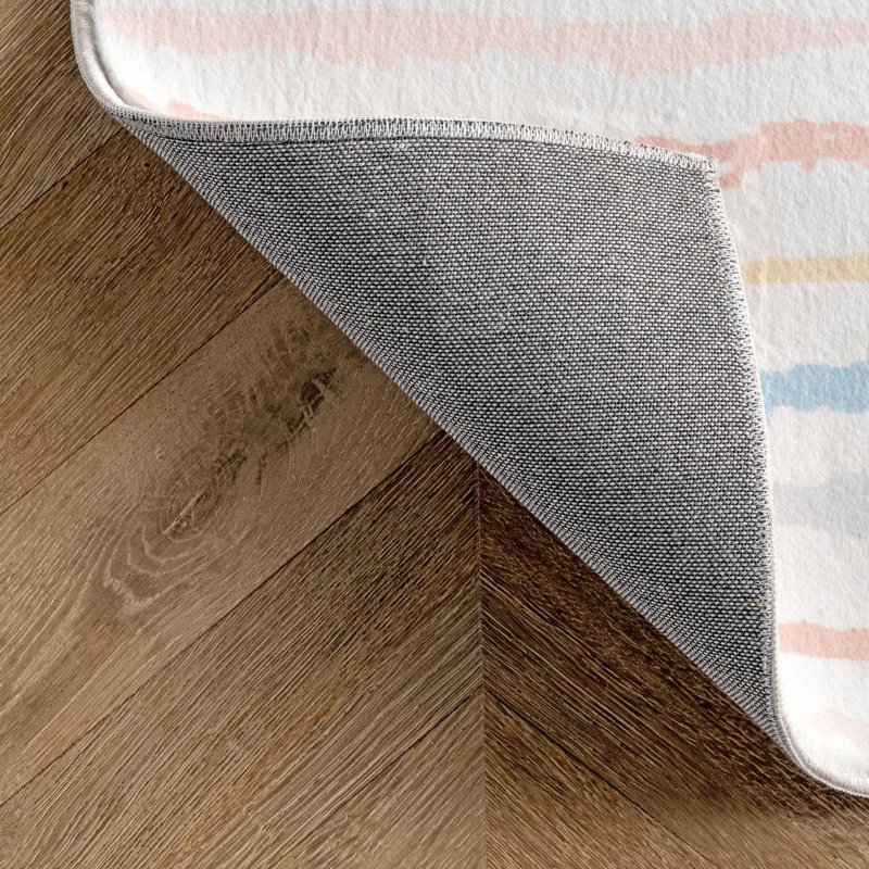 Tapis blanc / bleu Stukes, Rectangle 5 pi x 8 pi