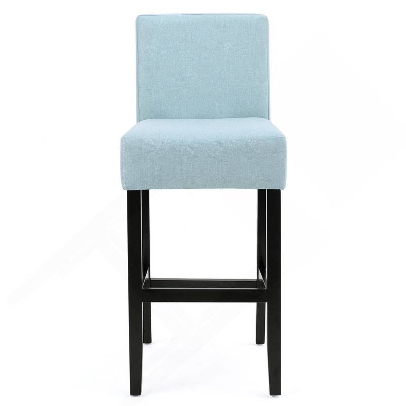 Tabouret 30 "en tissu avec cadre en bois massif (ensemble de 2), Bleu clair