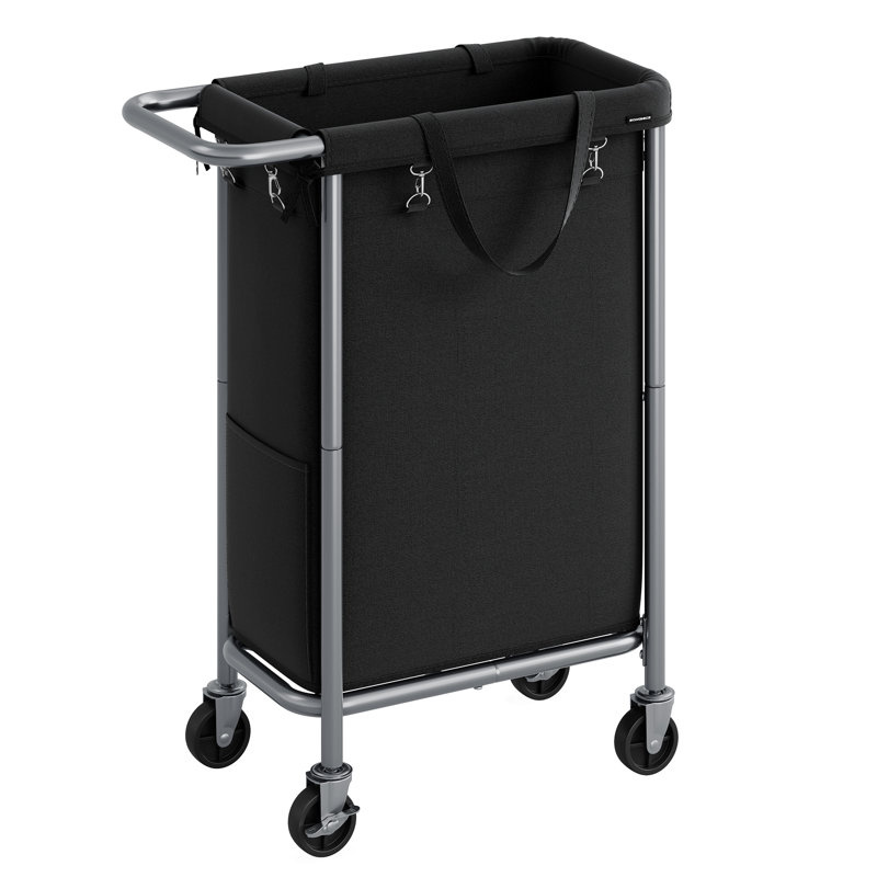 Rolling Laundry Hamper with Handles, Ink Black