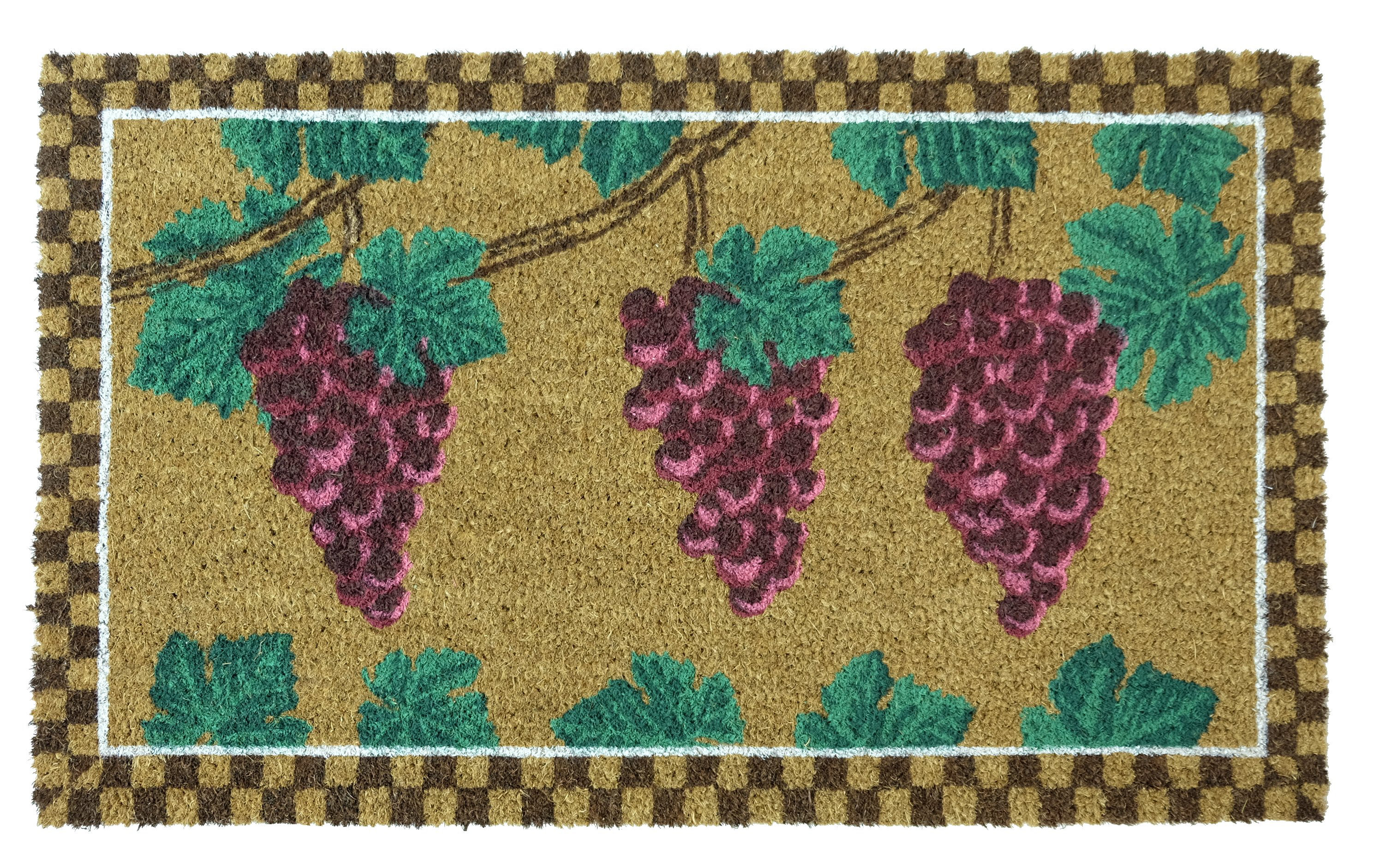 https://assets.wfcdn.com/im/96274464/compr-r85/2088/208810849/alim-purple-grapes-with-brown-checkered-border-coir-30-x-18-non-slip-indoor-and-outdoor-door-mat.jpg