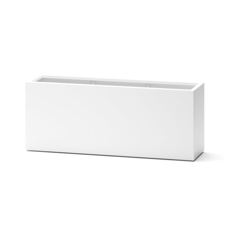 Boîte à fleurs en fibre de verre Roselia, Blanc, H 24 po x l 16 po x P 48 po