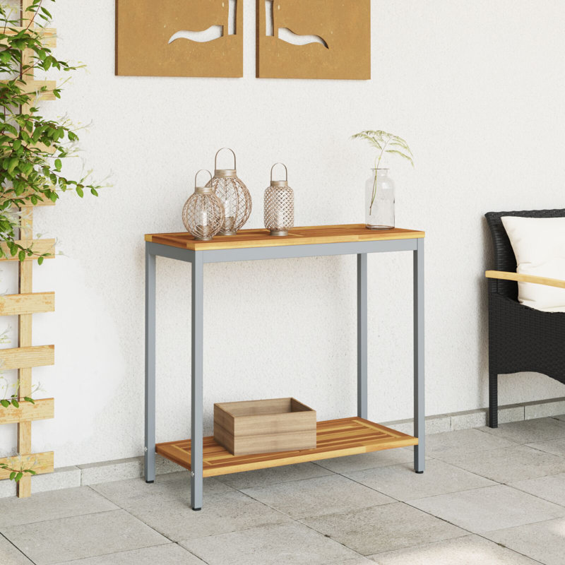 Rectangular Outdoor Buffet & Console Table, Grey, 75cm H x 80cm W x 35cm D