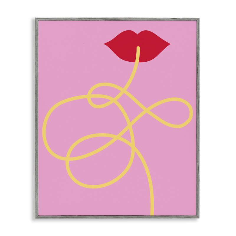  «Pasta Noodle & Lips», art de la giclée encadrée par Daphne Polselli, H 20 po x l 16 po, Estampe numérique Farmhouse