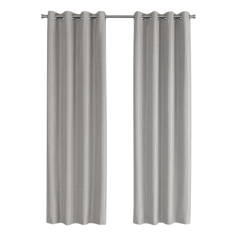 Ensemble de rideaux, ensemble de 2 pièces, œillets, salon, chambre à coucher, cuisine, 84" x 52", argent