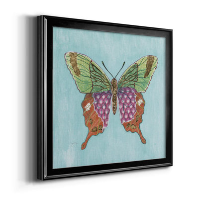 Papillon sur fond bleu - reproduction d'art sur toile