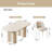 Pearlena 55.11" Modern Rectangle Cream White Dining Table Set with 6 Chairs for Kitchen, Bar, Living Room-539561009-537194695