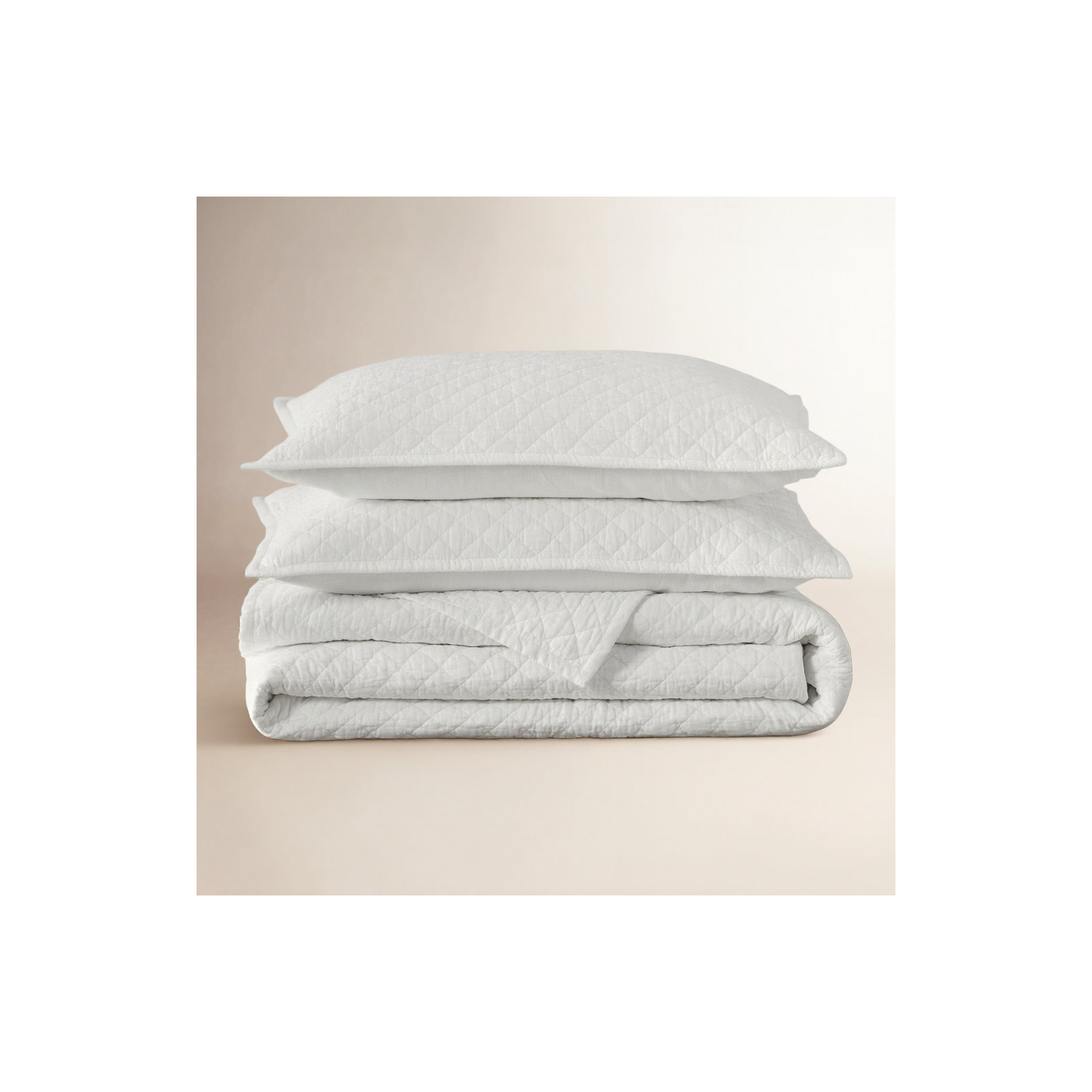 Jeffen Linen Blend Quilt, Full/Queen Quilt, White