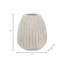 Vase en bois rainuré sculpté blanc 8,5 po pour décoration de bureau à domicile
