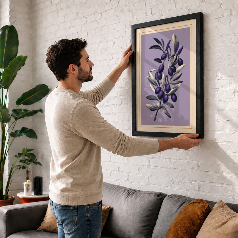 Olive Branch Study Botanical - Framed Print, Unframed, A2 - 59.4 x 42.0 cm